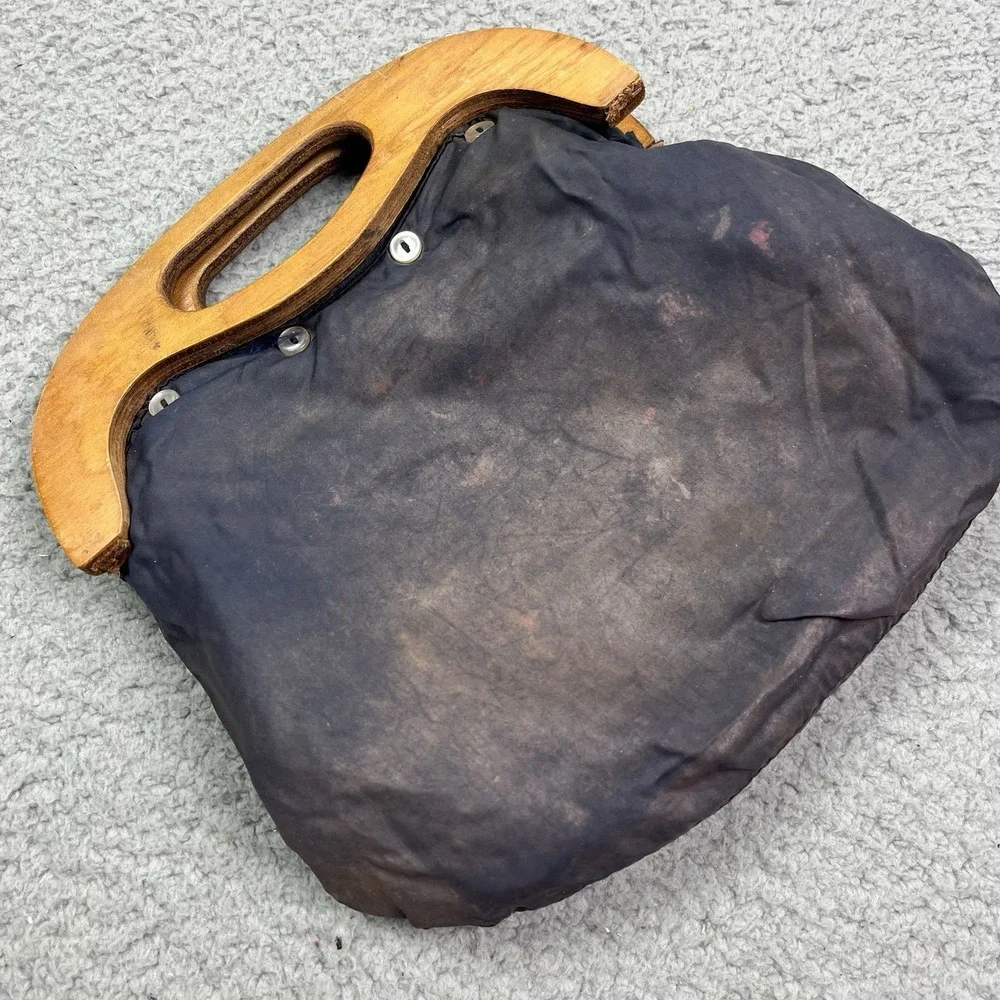 Vintage Bird Gray‎ Wooden Handle Purse Grannycore Prop Costume Display